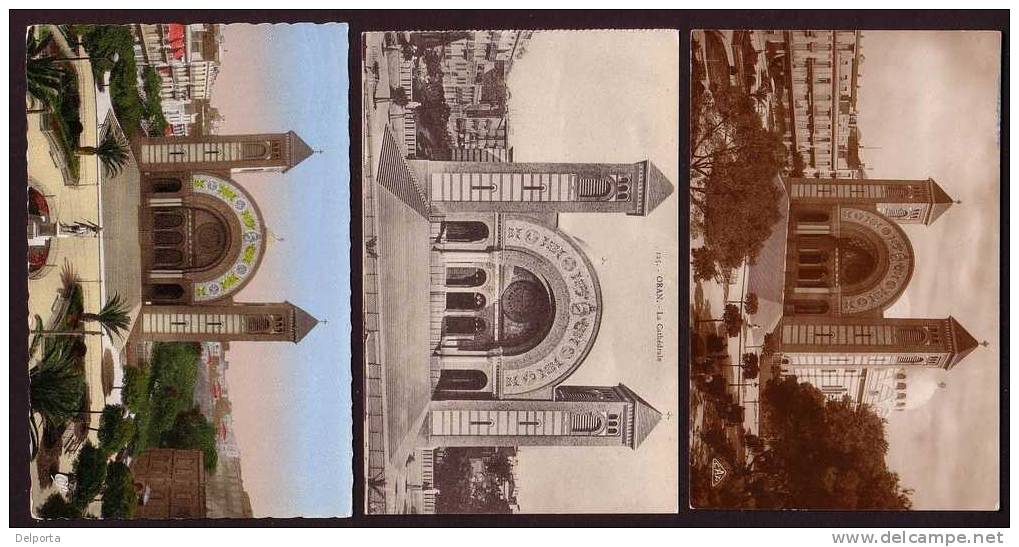 Lot de 3 CPA´s ORAN LA CATHEDRALE * CPA Old PC * ALGERIE