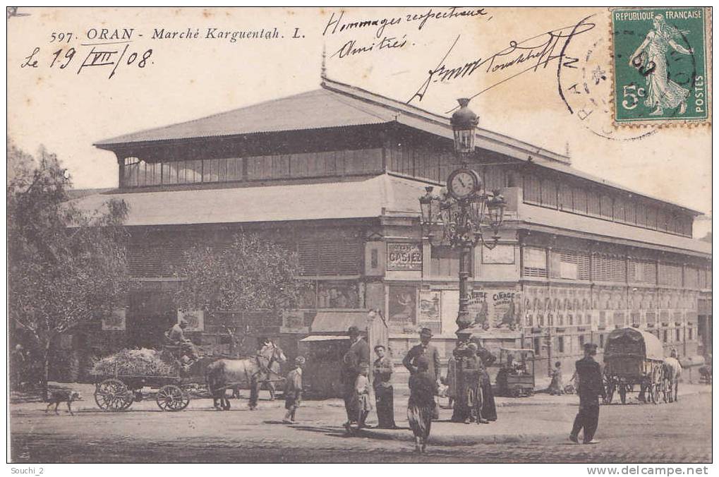 Oran.- (Algérie)   Marché Karguentah.  .   -  (belle animation)