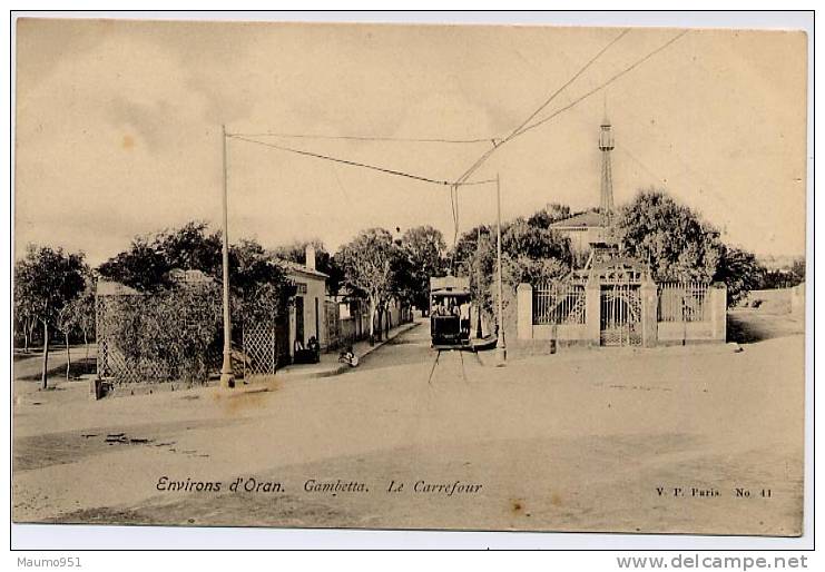 CPA ALGERIE - ORAN - GAMBETTA LE CARREFOUR
