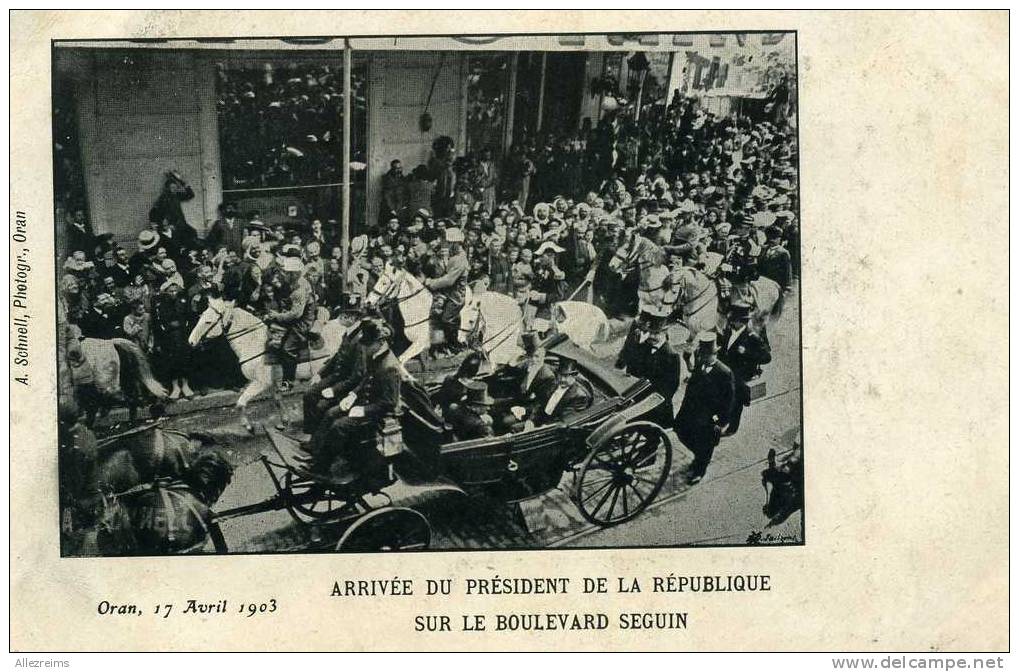 CPA d´ALGERIE  ORAN  arrivée du président bd Séguin      A VOIR   !!!!!!!!