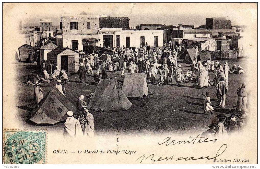 CPA   ORAN (ALGERIE).   LE MARCHE DU VILLAGE NEGRE.