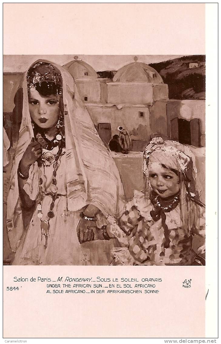 CP. SALON DE PARIS.  MARCELLE RONDENAY.   SOUS LE SOLEIL ORANAIS