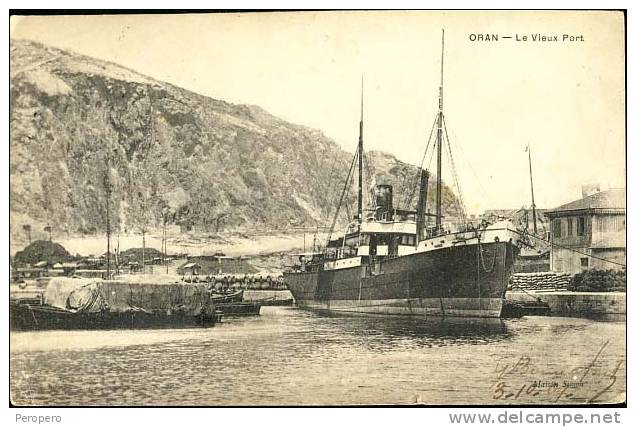 AK ALGERIEN ORAN  PORT OLD POSTCARD