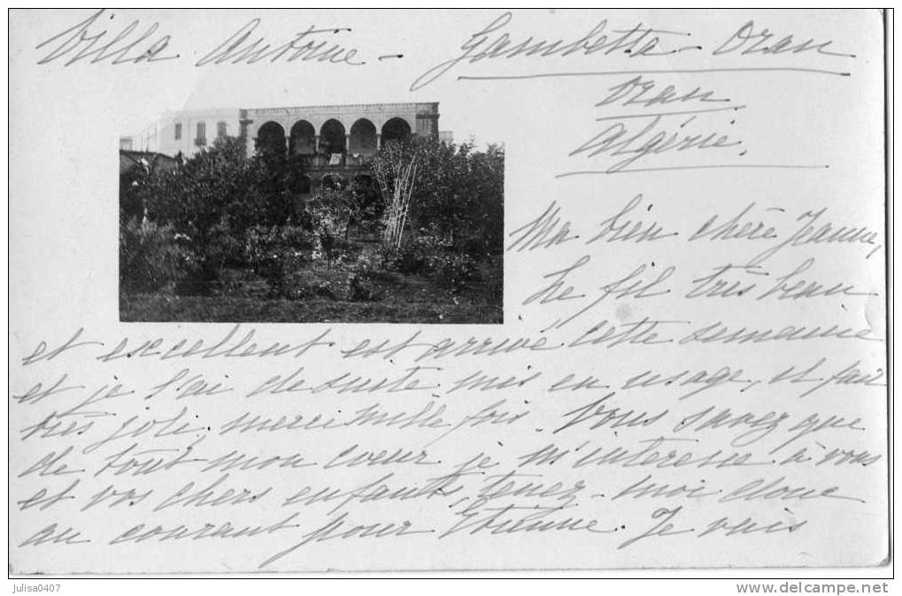 ORAN GAMBETTA carte photo villa Antoine jolie vue