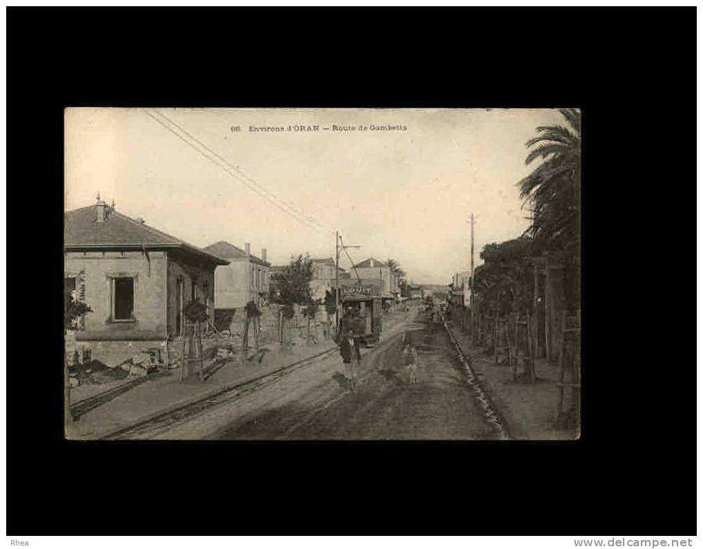 66  ENVIRONS D'ORAN - Route de Gambetta - tramway