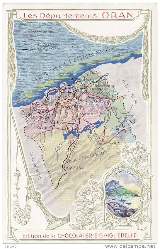 Algérie - Oran - Géographie - Chromo Département Oran