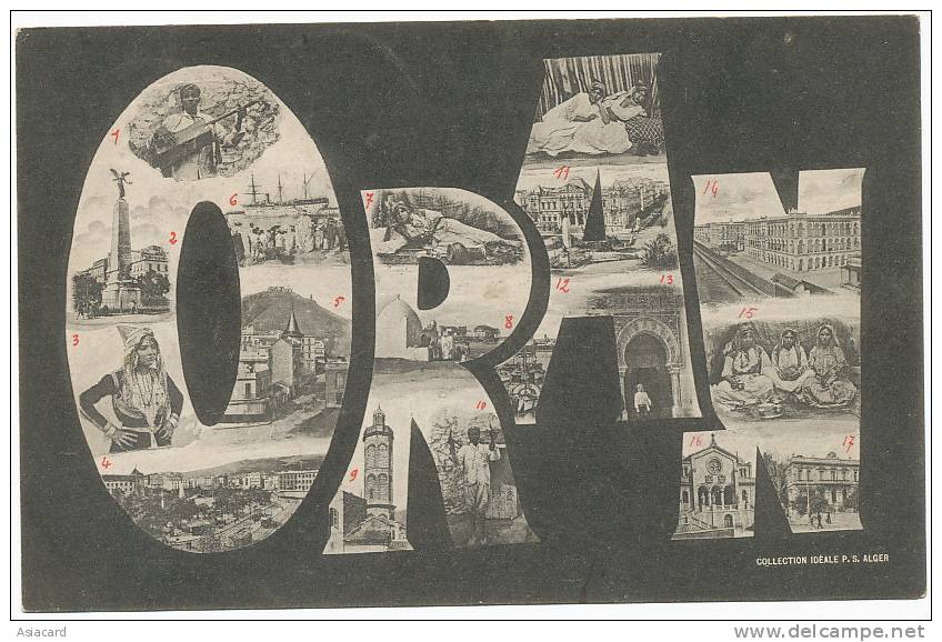 Oran Multi Vues Surrealisme avec legendes au dos Vinh Long, Odalisque, Harem, Sidi Brahim