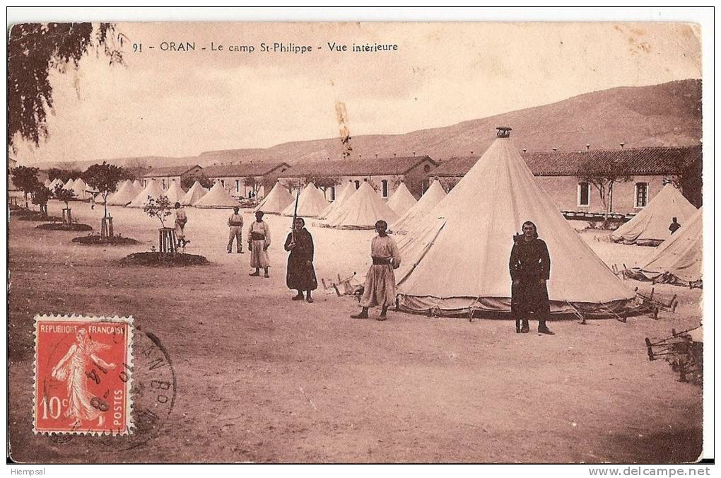 ALGERIE---   ORAN    LE  CAMP  DE  ST.    PHILIPPE     VUE   INTERIEUR