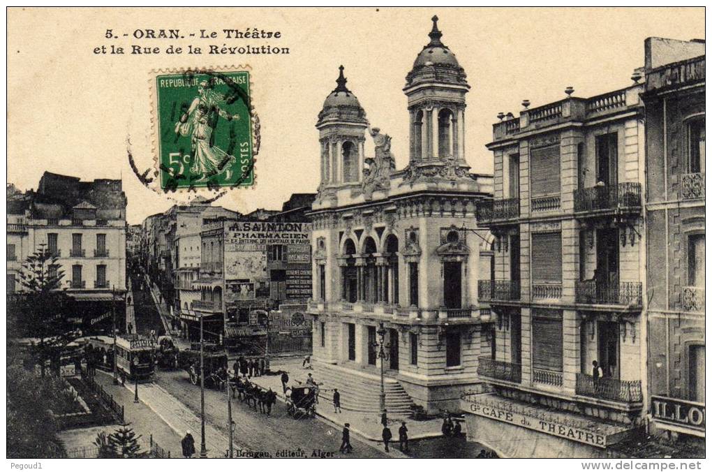 CARTE POSTALE ANCIENNE. ALGERIE.  ORAN.  LE THEATRE. 1911.