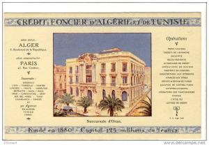 Carte Postale Ancienne Algérie - Oran. Crédit Foncier d´Algérie et de Tunisie - Banque, Succursale d´Oran