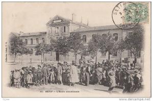 ALGERIE SETIF L' ECOLE COMMUNALE GROUPE ENFANTS ANIMATION EN 1906