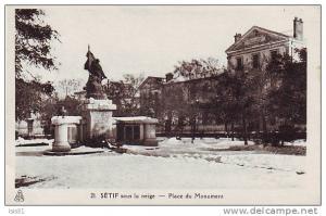Algérie - M626 - Sétif - Sous la Neige - Place du Monument - bon état général