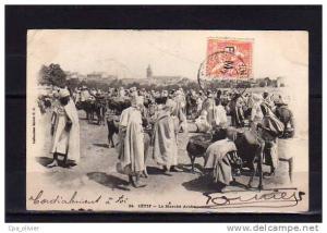 ALGERIE Setif Marché Arabe, bien animée, Timbre FM, ed Idéale PS 24, 1905 *** ETAT ***