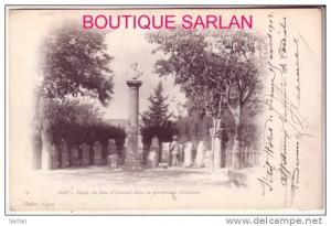 ALGERIE , SETIF , Geiser N°17 , Buste du Duc d'Orléans dans la promenade d'Orléans