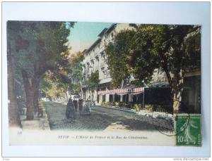 SETIF    L'Hôtel de France et la Rue de Constantine  -  Carte colorisée