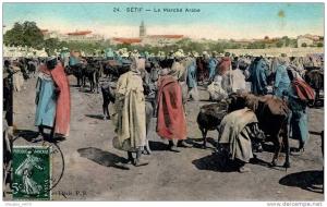 SETIF....LE MARCHE ARABE....CPA TRES ANIMEE