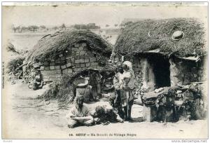 CPA- animée- SETIF - UN GOURBI DE VILLAGE NEGRE - U1965