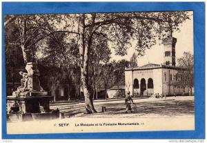 SETIF-81- la fontaine monumentale et la place  -animé-a voyagé   en 1926