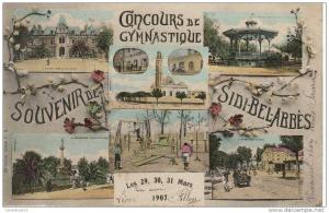 CPA    SIDI-BEL-ABBES  Concours de Gymnastique  SOUVENIR  1907  Trés bon état  Y5/830