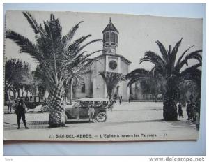 Sidi Bel Abbes l eglise a travers les palmiers