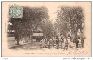 ALGERIE- ref no 472- sidi bel abbes - le cercle militaire et l avenue de la gare   - bon etat