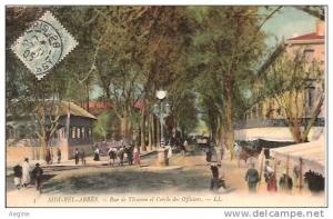 ALGERIE- ref no 504- sidi bel abbes - rue de tlemcen et cercle des officiers    -bon etat