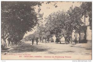CPA ALGERIE SIDI BEL ABBES Avenue du Fg THIERS commerce animation