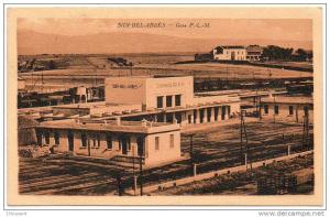 Carte Postale Ancienne Sidi Bel Abbès - Gare P.L.M. - Chemin de Fer