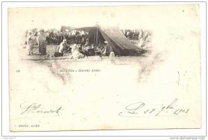 Sidi-Bel-Abbès (Algérie) Le marchée arabe en 1903 (animée).