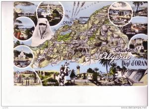 ALGERIE - CARTE du Département  d'  ORAN  -  12 vues   Baie de Mers el Kebir, Oran, Beni Saf, Nemours, Sidi Bel Abbès..