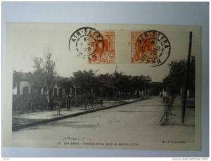 ALGERIE  -  AÏN-SEFRA      Avenue de la  GARE  et jardin Public