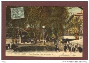 ALGERIE - SIDI BEL ABBES - RUE DE TLEMCEN CERCLE DES OFFICIERS - BEAU PLAN ANIME