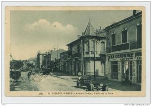 (Sidi-Bel-Abbès) Avenue Loubet, Route de la Gare. Garage autos La Licorne, tracteurs Lanz et Centaur.