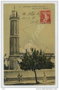(Sidi-Bel-Abbès) Minaret de la Mosquée. Colorisée.