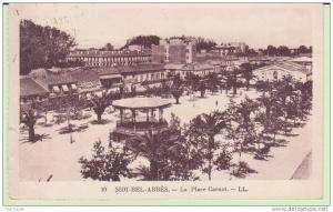 ALGERIE.SIDI BEL ABBES.LA PLACE CARNOT  cp réparé coté gauched origine état SCAN DOS JOIN