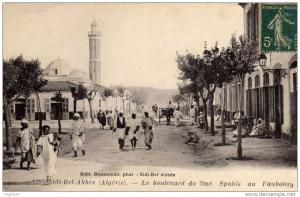 ALGERIE    SIDI-BEL-ABBES  LE BOULEVARD DU 2me SAPHIS AU FAUBOURG