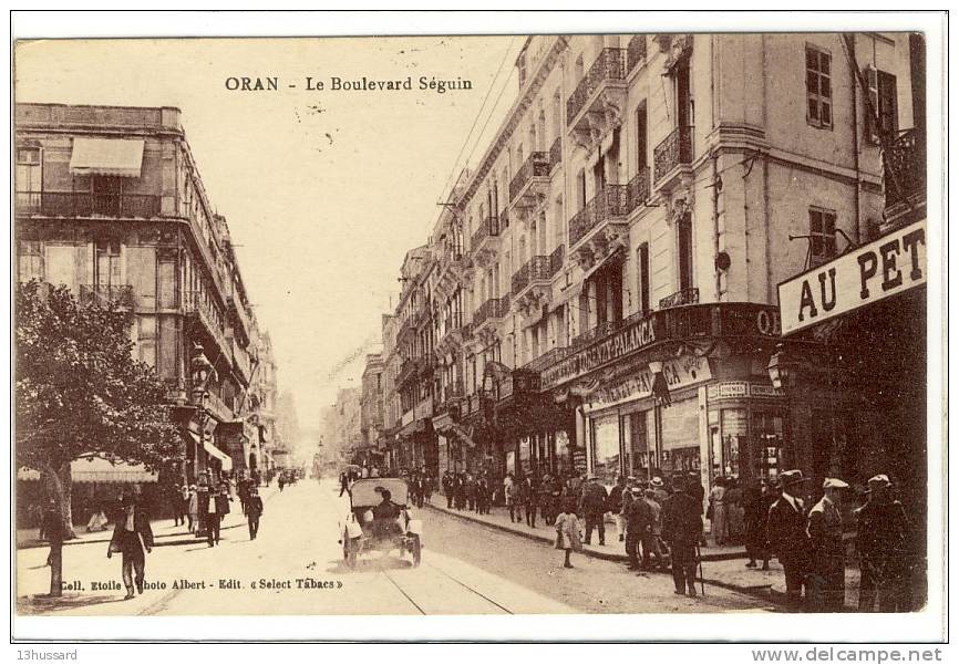 Carte Postale Ancienne Algérie - Oran. Le Boulevard Séguin