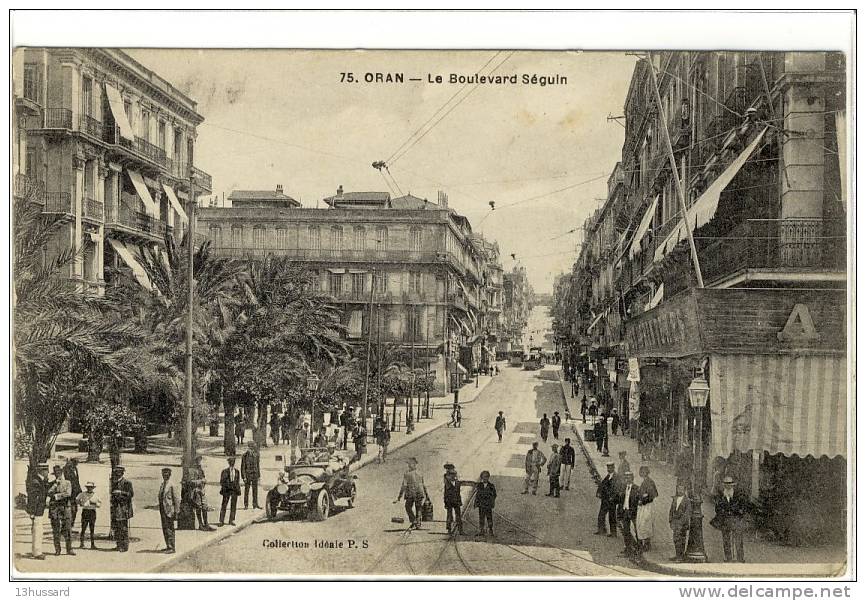 Carte Postale Ancienne Algérie - Oran. Le Boulevard Séguin