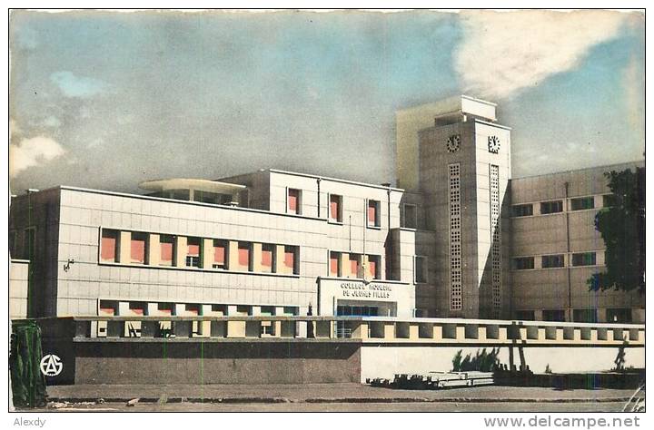 NEW DEUX CPSM OU CPM ORAN * COLLEGE MODERNE DE JEUNES FILLES &  LA PLACE FOCH ET SANTA-CRUZ ***