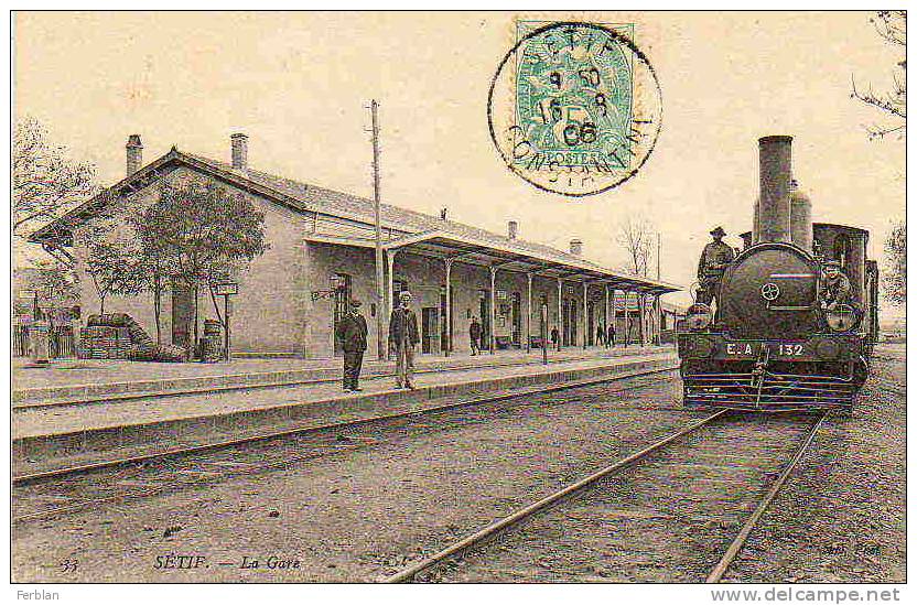 AFRIQUE. ALGERIE. SETIF. Vue sur L´arrivée du Train en Gare.
