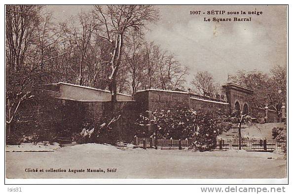 Algérie - M627 - Sétif - Sous la Neige - Le Square Barral - bon état général.