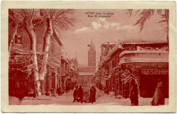 SETIF - Rue Saint-Augustin sous la neige
