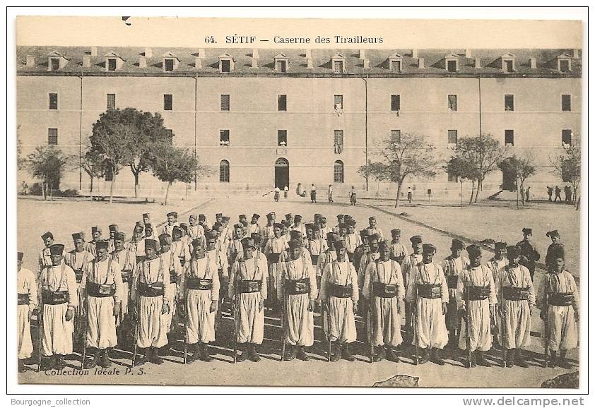 Sétif - Caserne des Tirailleurs - Beau plan Tirailleurs - CPA