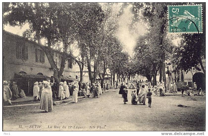 CPA Algérie - Sétif - La rue du 19°Léger (ND N°15)