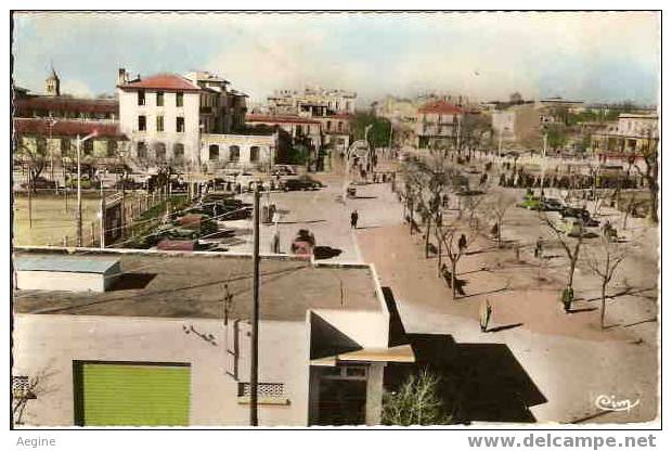 ALGERIE - ref no 40- setif - rue centrale - a gauche , le lycee - bon etat