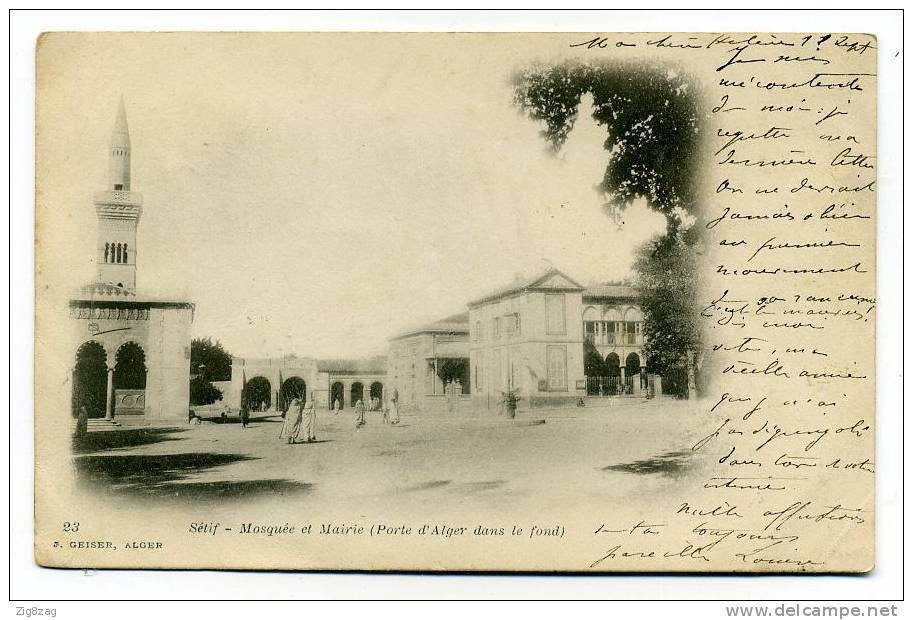 SETIF MOSQUEE ET MAIRIE (PORTE D ALGER DANS LE FOND )