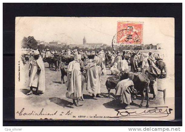 ALGERIE Setif Marché Arabe, bien animée, Timbre FM, ed Idéale PS 24, 1905 *** ETAT ***
