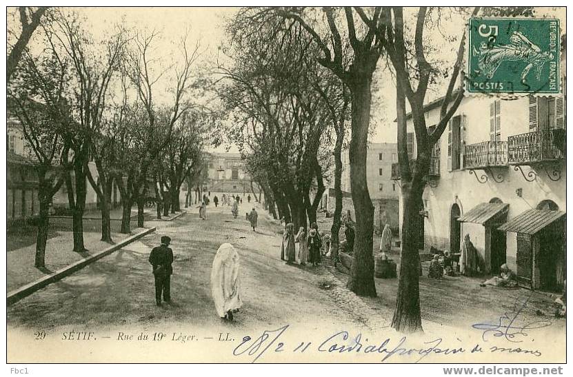 CPA Algérie - Sétif - Rue du 19° Léger ( LL N°29 )