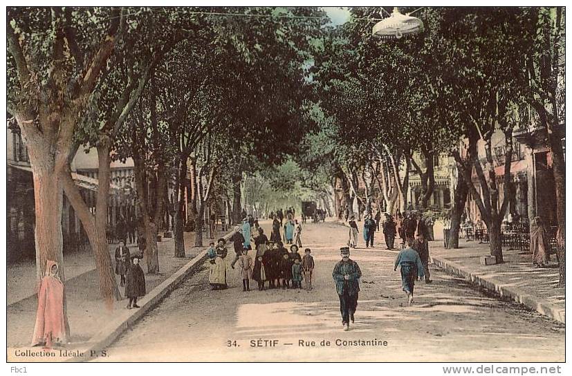 CPA Algérie - Sétif - Rue de Constantine (Editeur PS N°34)
