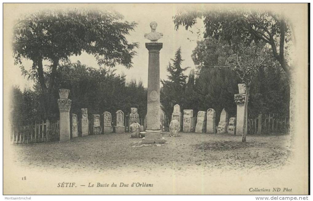 Sétif. Algérie. Le Buste du Duc d´Orléans.